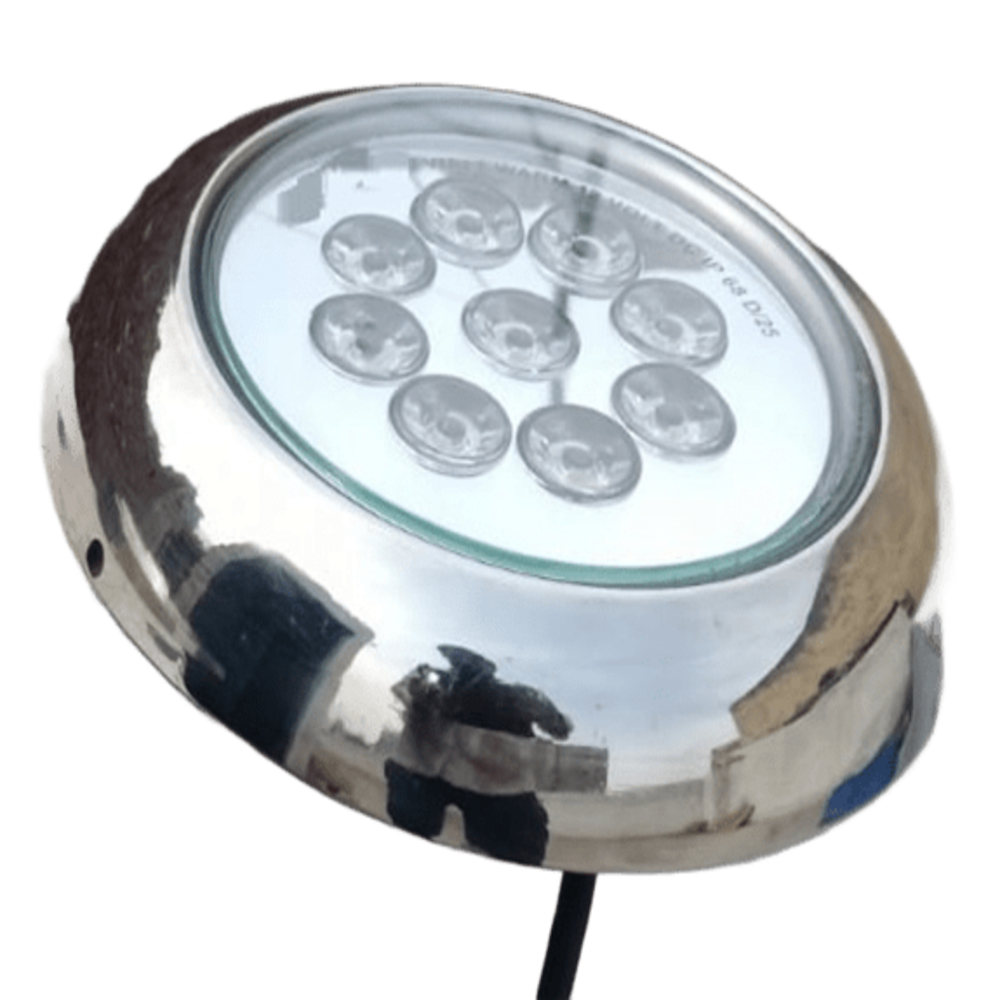PURVA LeD 27W Stainless Steel Swimming Pool Light IP68 – Surface Mounted 12V DC