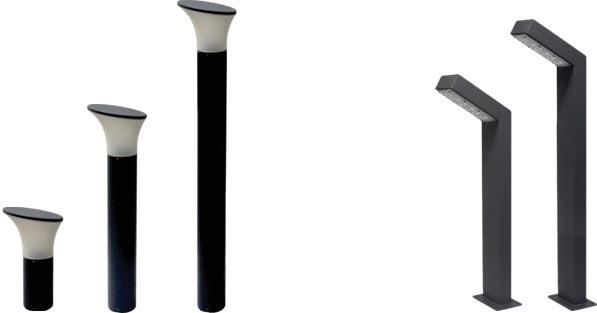 Contemporary LED Bollard Lights with Flared and Angular Designs