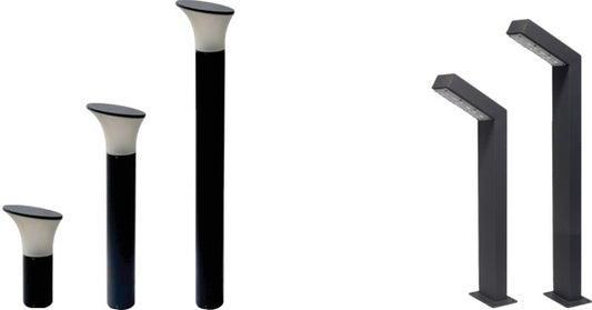 Contemporary LED Bollard Lights with Flared and Angular Designs